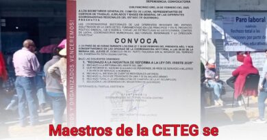 Maestros de la CETEG se movilizan contra la Ley del ISSSTE en Chilpancingo 